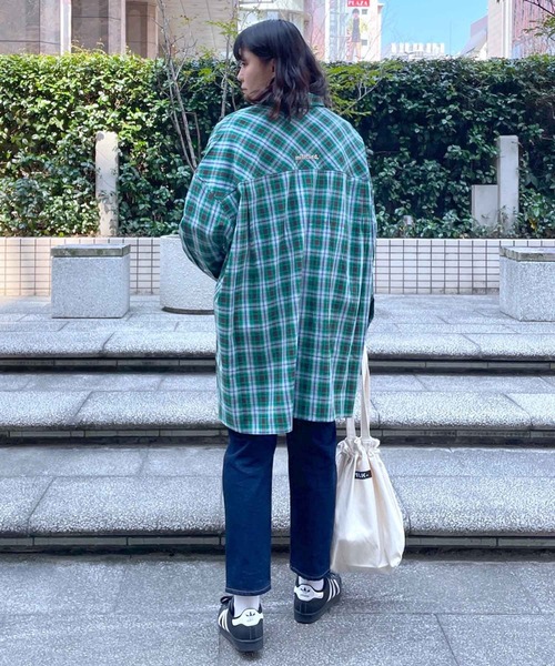 MILKFED.（ミルクフェド）の「EMBROIDERED LOGO PLAID SHIRT（シャツ/ブラウス・レディース・ピンク/グリーン/ライトグリーン・ONE SIZE）」の7枚目の写真