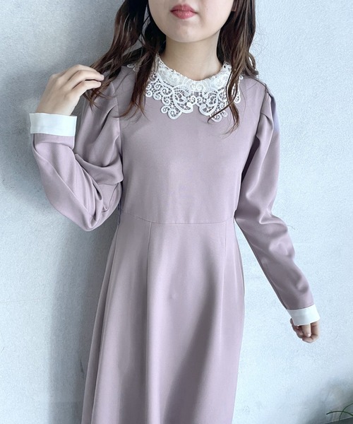 OLIVE des OLIVE(オリーブデオリーブ)の「【WEB限定】お上品ワンピース(ワンピース・レディース・ブラック/ベージュ/ラベンダー・FREE)」の3枚目の写真