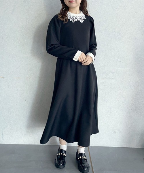 OLIVE des OLIVE(オリーブデオリーブ)の「【WEB限定】お上品ワンピース(ワンピース・レディース・ブラック/ベージュ/ラベンダー・FREE)」の4枚目の写真