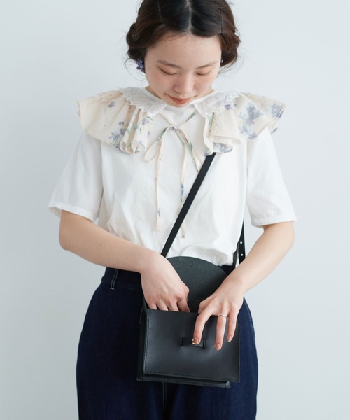 chambre de charme（シャンブルドゥシャーム）の「cdc leather しかくいポシェット（ショルダーバッグ・レディース・ブラック/キャメル・FREE）」の8枚目の写真