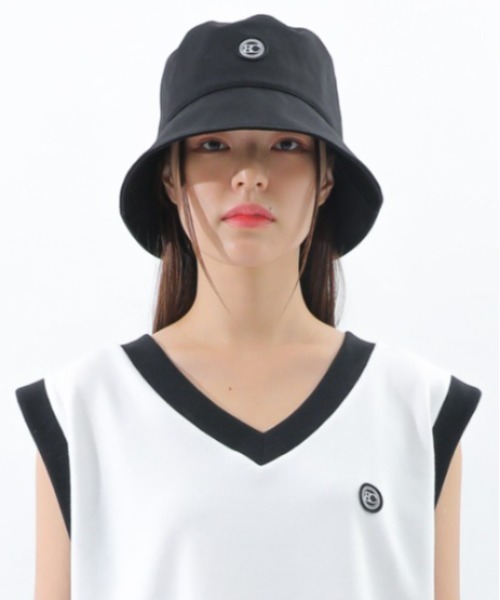 BASIC COTTON(ベーシックコットン)の「A'GEM/9 × .kom『BASIC COTTON/ベーシックコットン』ブランドロゴ バケットハット(ハット・レディース・ブラック/A・FREE)」の2枚目の写真
