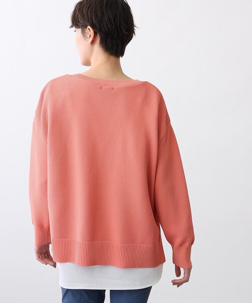 INDIVI(インディヴィ)の「◆【LLサイズ限定/2点セット/日本製/洗える】カットソー付Vネックニット(その他トップス・レディース・サックスブルー/ライトグリーン/ライトオレンジ系/チャコールグレー・19/13/15 )」の8枚目の写真