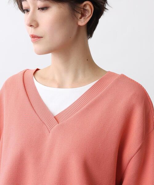 INDIVI(インディヴィ)の「◆【LLサイズ限定/2点セット/日本製/洗える】カットソー付Vネックニット(その他トップス・レディース・サックスブルー/ライトグリーン/ライトオレンジ系/チャコールグレー・19/13/15 )」の9枚目の写真