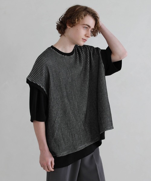 ETELIO（エテリオ）の「ビッグシルエットワッフルベスト（ベスト・メンズ・チャコール/サックスブルー/ブラック/アイボリー/テラコッタ/ネイビー・L/M/S）」の14枚目の写真