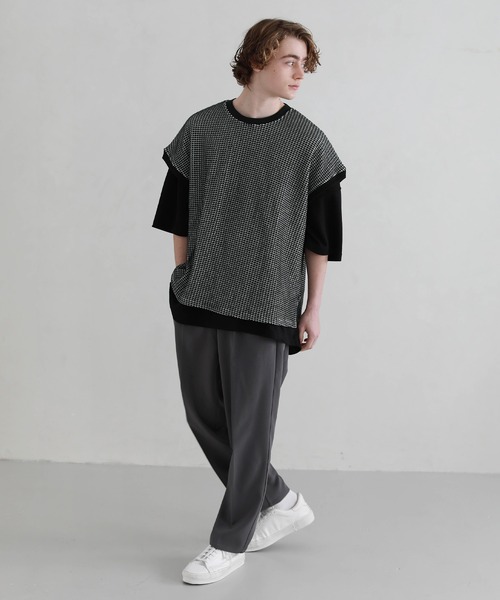 ETELIO（エテリオ）の「ビッグシルエットワッフルベスト（ベスト・メンズ・チャコール/サックスブルー/ブラック/アイボリー/テラコッタ/ネイビー・L/M/S）」の15枚目の写真