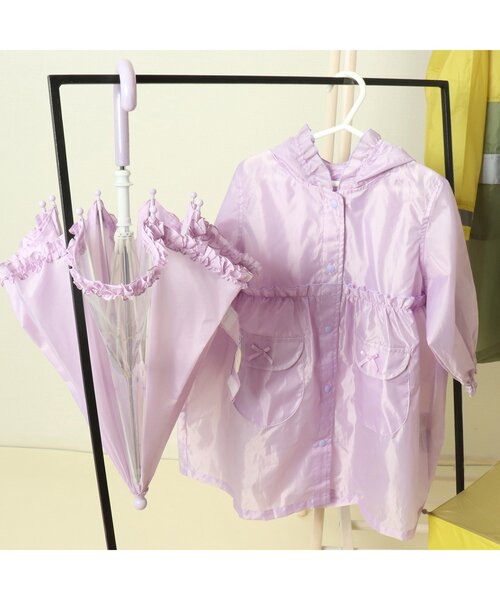 Ampersand（アンパサンド）の「フリル窓付き傘（長傘・キッズ・ピンク/ラベンダー・SMALL/MEDIUM/LARGE/X-SMALL）」の3枚目の写真