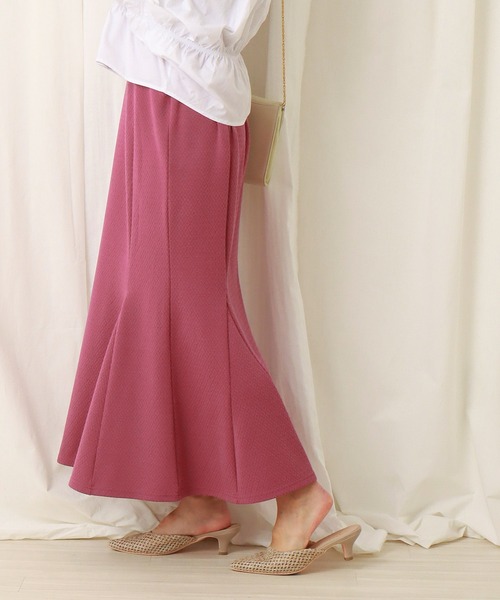 libelle more（リベル モア）の「ジャガードニットマーメイドスカート（スカート・レディース・ブラック/ピンク/ライム/グレイッシュベージュ・M/L）」の4枚目の写真