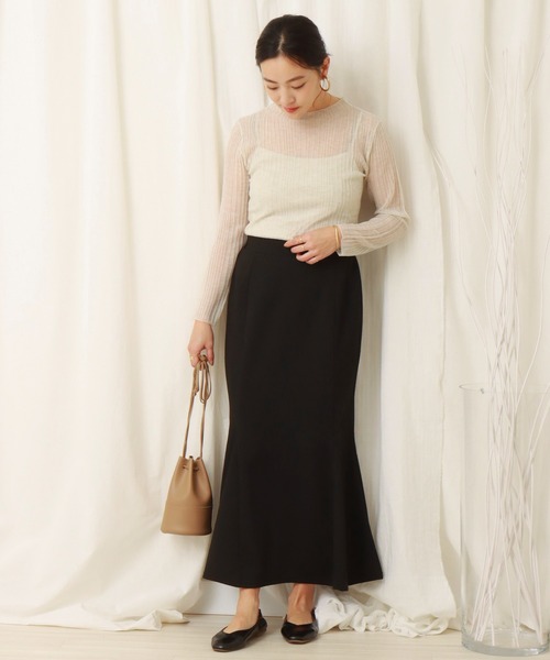 libelle more（リベル モア）の「ジャガードニットマーメイドスカート（スカート・レディース・ブラック/ピンク/ライム/グレイッシュベージュ・M/L）」の13枚目の写真