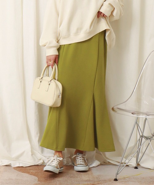 libelle more（リベル モア）の「ジャガードニットマーメイドスカート（スカート・レディース・ブラック/ピンク/ライム/グレイッシュベージュ・M/L）」の10枚目の写真