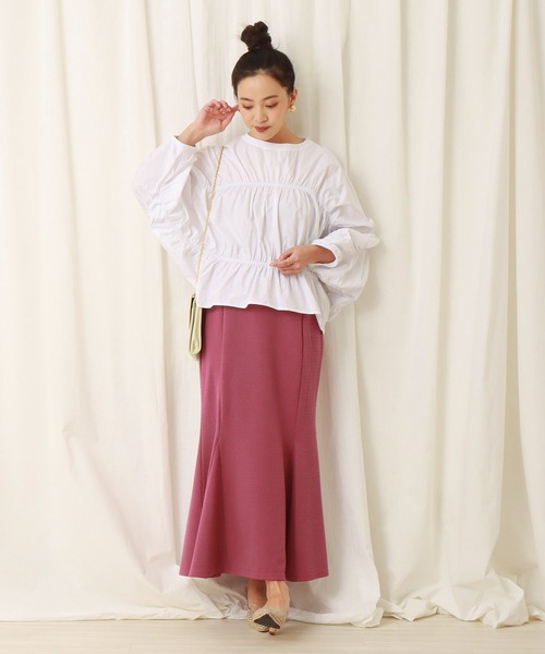 libelle more（リベル モア）の「ジャガードニットマーメイドスカート（スカート・レディース・ブラック/ピンク/ライム/グレイッシュベージュ・M/L）」の18枚目の写真