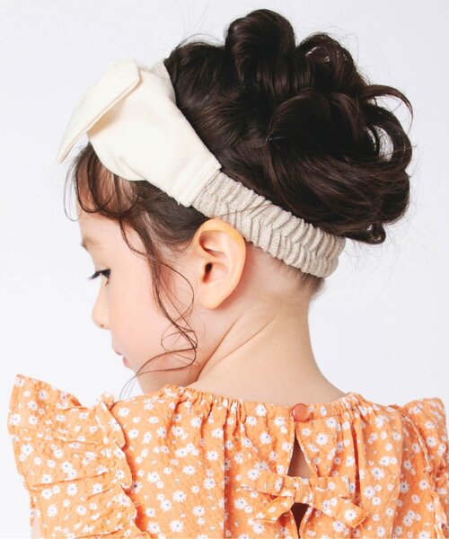 BREEZE（ブリーズ）の「リボンヘアバンド（ヘアバンド・キッズ・オレンジ/オフホワイト・50/56）」の9枚目の写真
