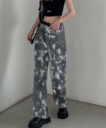 タイダイストレートデニム