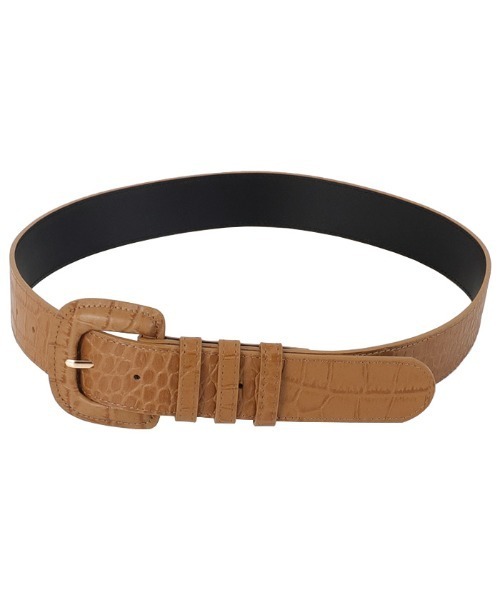 AMBIENT(アンビエント)の「クロコ型押しレザーベルト(ベルト・レディース・ブラック/ブラウン/アイボリー/キャメル・FREE)」の4枚目の写真