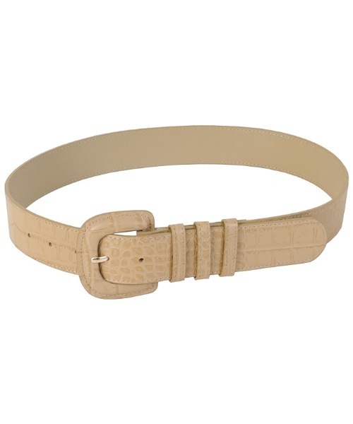 AMBIENT(アンビエント)の「クロコ型押しレザーベルト(ベルト・レディース・ブラック/ブラウン/アイボリー/キャメル・FREE)」の2枚目の写真