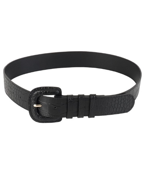 AMBIENT(アンビエント)の「クロコ型押しレザーベルト(ベルト・レディース・ブラック/ブラウン/アイボリー/キャメル・FREE)」の3枚目の写真