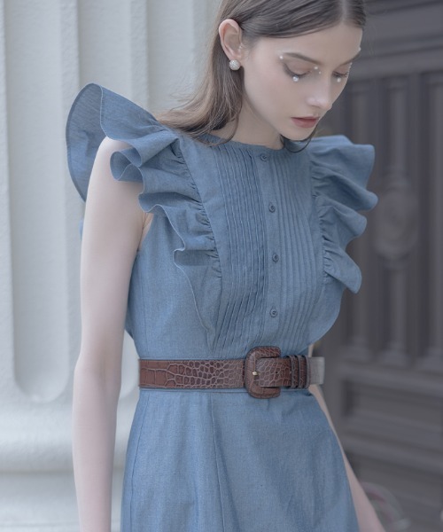 AMBIENT(アンビエント)の「クロコ型押しレザーベルト(ベルト・レディース・ブラック/ブラウン/アイボリー/キャメル・FREE)」の6枚目の写真