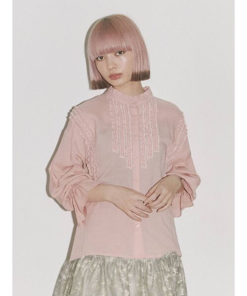 merry jenny（メリージェニー）の「ruffleフリルオーバーブラウス（シャツ/ブラウス・レディース・オフホワイト/ピンク/イエロー・FREE）」の3枚目の写真