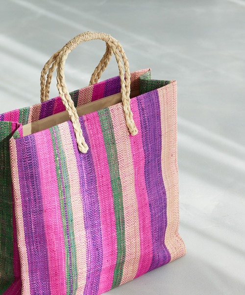 ROPE'（ロペ）の「ラフィアシートA4トートバック（ハンドバッグ・レディース・ピンク系その他2/イエロー/その他・FREE）」の3枚目の写真