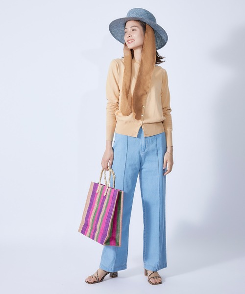 ROPE'（ロペ）の「ラフィアシートA4トートバック（ハンドバッグ・レディース・ピンク系その他2/イエロー/その他・FREE）」の7枚目の写真