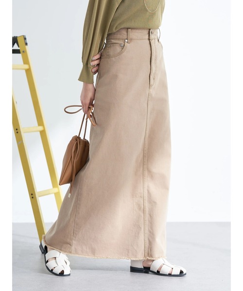 earth music&ecology(アースミュージックアンドエコロジー)の「スリットデニムタイトスカート(デニムスカート・レディース・チャコールグレー/モカ/ミント・M/S)」の9枚目の写真