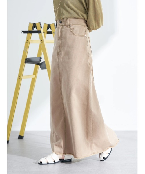 earth music&ecology(アースミュージックアンドエコロジー)の「スリットデニムタイトスカート(デニムスカート・レディース・チャコールグレー/モカ/ミント・M/S)」の10枚目の写真