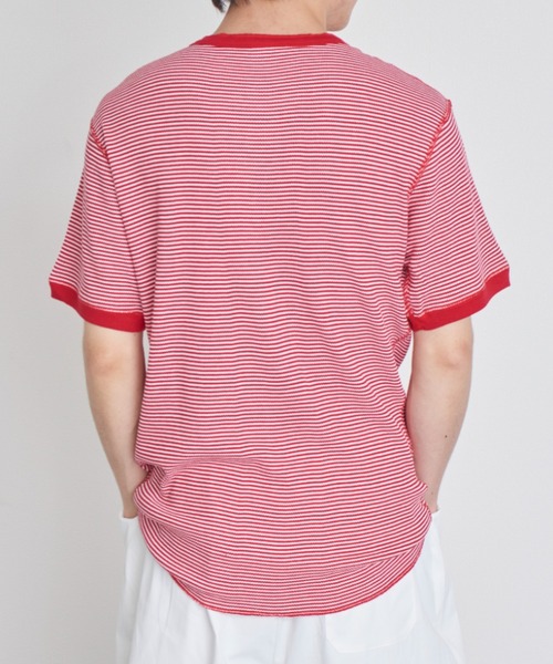 Healthknit（ヘルスニット）の「【Healthknit】ヘンリーネックワッフル半袖パックTEEシャツ サーマル半袖パックTシャツ 601S（Tシャツ/カットソー・メンズ・ホワイト/ブラック/ネイビー/レッド/ブルー/ブラック系その他2/グリーン/ブラウン/イエロー/ピンク/ロイヤルブルー・M/L/XL）」の13枚目の写真