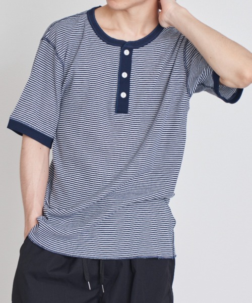 Healthknit（ヘルスニット）の「【Healthknit】ヘンリーネックワッフル半袖パックTEEシャツ サーマル半袖パックTシャツ 601S（Tシャツ/カットソー・メンズ・ホワイト/ブラック/ネイビー/レッド/ブルー/ブラック系その他2/グリーン/ブラウン/イエロー/ピンク/ロイヤルブルー・M/L/XL）」の17枚目の写真