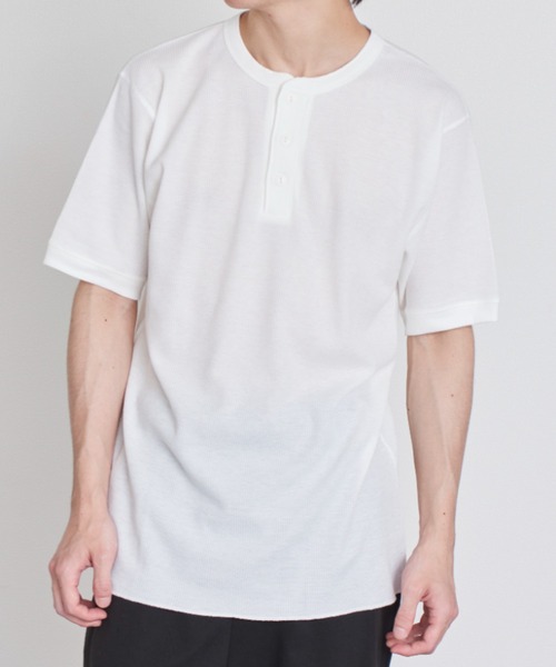 Healthknit（ヘルスニット）の「【Healthknit】ヘンリーネックワッフル半袖パックTEEシャツ サーマル半袖パックTシャツ 601S（Tシャツ/カットソー・メンズ・ホワイト/ブラック/ネイビー/レッド/ブルー/ブラック系その他2/グリーン/ブラウン/イエロー/ピンク/ロイヤルブルー・M/L/XL）」の20枚目の写真
