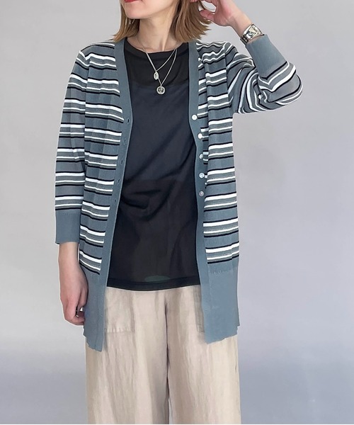 マルチボーダーカーディガン カーディガン ボレロ Wad オードリーアンドジョンワッド のカーディガン ボレロ マルチボーダーカーディガン Ajw H8729 を購入できます Piccin John Audrey And Audrey John Wad オードリーアンドジョンワッド のファッション