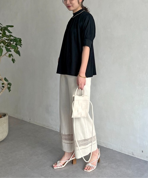 prose verse（プロズヴェール）の「シルケットギャザーハイネックカットソー（Tシャツ/カットソー・レディース・ブラック/オフホワイト・FREE）」の11枚目の写真