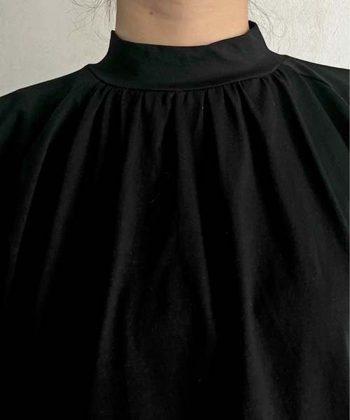 prose verse（プロズヴェール）の「シルケットギャザーハイネックカットソー（Tシャツ/カットソー・レディース・ブラック/オフホワイト・FREE）」の15枚目の写真