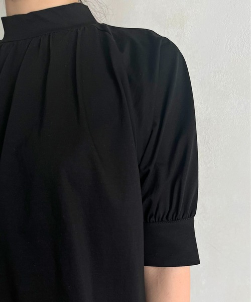 prose verse（プロズヴェール）の「シルケットギャザーハイネックカットソー（Tシャツ/カットソー・レディース・ブラック/オフホワイト・FREE）」の16枚目の写真