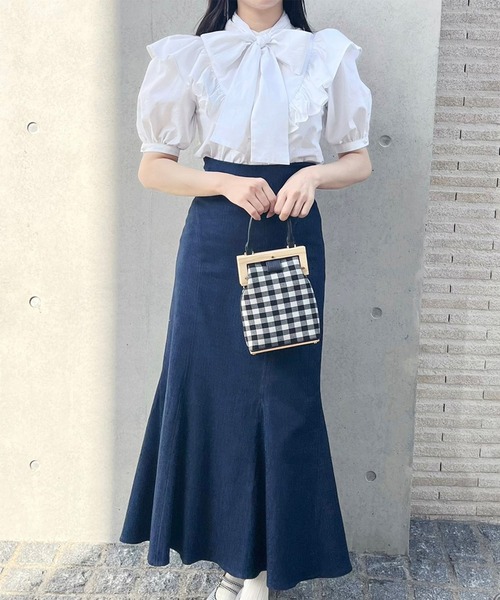 TITTY&CO.（ティティーアンドコー）の「【TITTY&CO.】ラッフルリボンブラウス（シャツ/ブラウス・レディース・ホワイト/マルチ・FREE）」の10枚目の写真