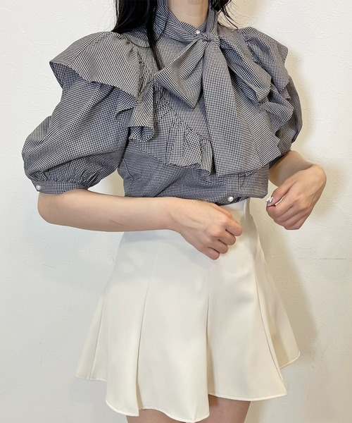 TITTY&CO.（ティティーアンドコー）の「【TITTY&CO.】ラッフルリボンブラウス（シャツ/ブラウス・レディース・ホワイト/マルチ・FREE）」の22枚目の写真