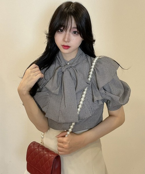 TITTY&CO.（ティティーアンドコー）の「【TITTY&CO.】ラッフルリボンブラウス（シャツ/ブラウス・レディース・ホワイト/マルチ・FREE）」の18枚目の写真