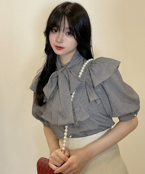 TITTY&CO.（ティティーアンドコー）の「【TITTY&CO.】ラッフルリボンブラウス（シャツ/ブラウス・レディース・ホワイト/マルチ・FREE）」の19枚目の写真