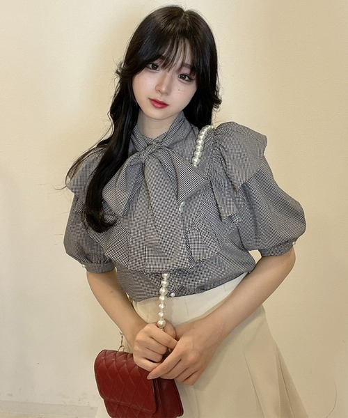 TITTY&CO.（ティティーアンドコー）の「【TITTY&CO.】ラッフルリボンブラウス（シャツ/ブラウス・レディース・ホワイト/マルチ・FREE）」の20枚目の写真