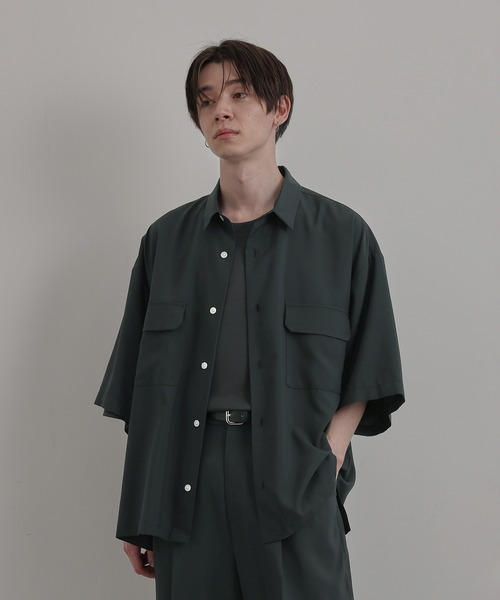 JUNRED（ジュンレッド）の「エアスルーハーフスリーブルーズシャツ（シャツ/ブラウス・メンズ・ブラック/ベージュ/ブルー系その他4・S/M/L）」の5枚目の写真