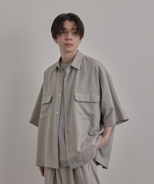 JUNRED（ジュンレッド）の「エアスルーハーフスリーブルーズシャツ（シャツ/ブラウス・メンズ・ブラック/ベージュ/ブルー系その他4・S/M/L）」の8枚目の写真