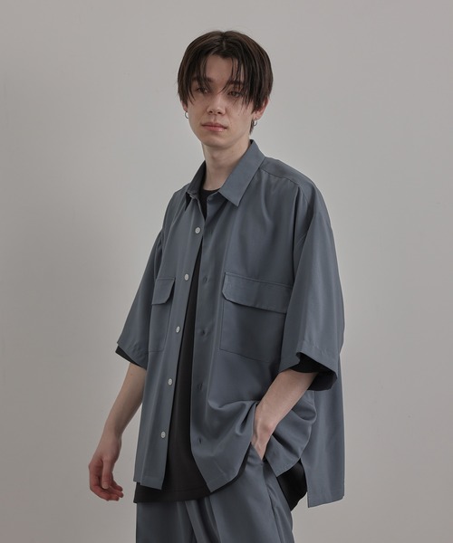 JUNRED（ジュンレッド）の「エアスルーハーフスリーブルーズシャツ（シャツ/ブラウス・メンズ・ブラック/ベージュ/ブルー系その他4・S/M/L）」の10枚目の写真