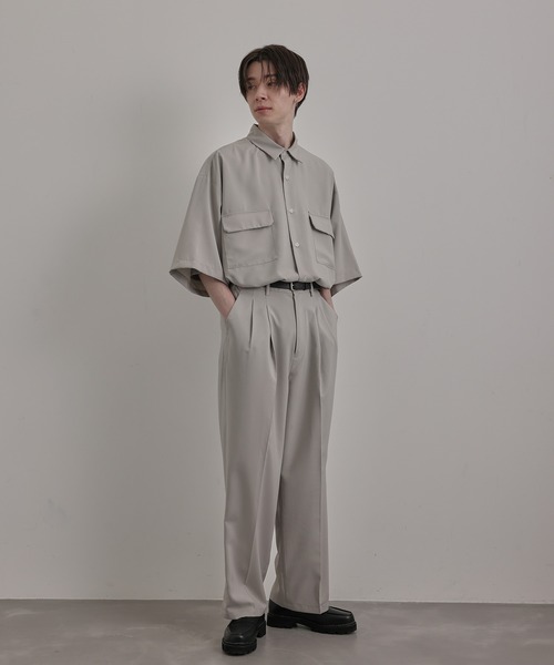 JUNRED（ジュンレッド）の「エアスルーハーフスリーブルーズシャツ（シャツ/ブラウス・メンズ・ブラック/ベージュ/ブルー系その他4・S/M/L）」の15枚目の写真