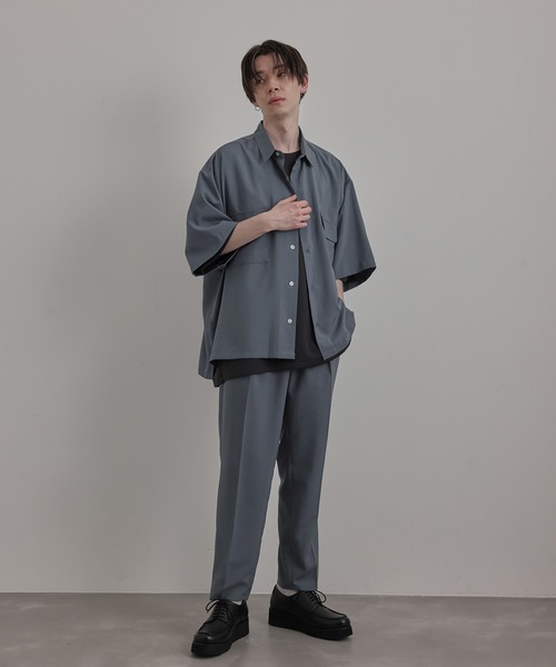 JUNRED（ジュンレッド）の「エアスルーハーフスリーブルーズシャツ（シャツ/ブラウス・メンズ・ブラック/ベージュ/ブルー系その他4・S/M/L）」の17枚目の写真