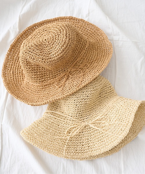 FREE'S MART（フリーズマート）の「クロシェハット（ハット・レディース・ベージュ/ブラウン・ﾌﾘ-）」の4枚目の写真