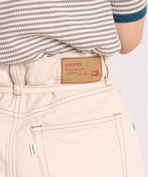 cepo（セポ）の「フレアーバギーデニムパンツ　セットアップ可能（デニムパンツ・レディース・オフホワイト/ブルー系2・S/M）」の19枚目の写真