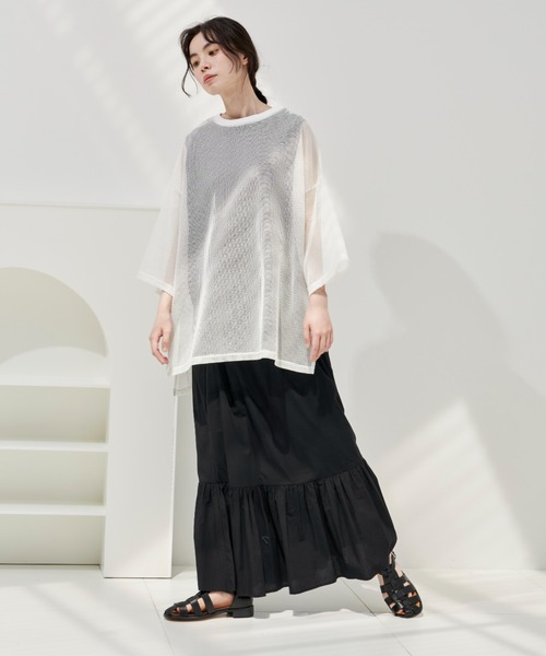 Libra Cue（リブラ キュー）の「ワンティアードボリュームスカート（スカート・レディース・ブラック/イエロー/ブルー・FREE）」の15枚目の写真