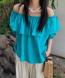me+em select | 【 ２ｗａｙ ／ ５色展開 】オフショルダーカラーフリルブラウス(シャツ/ブラウス)