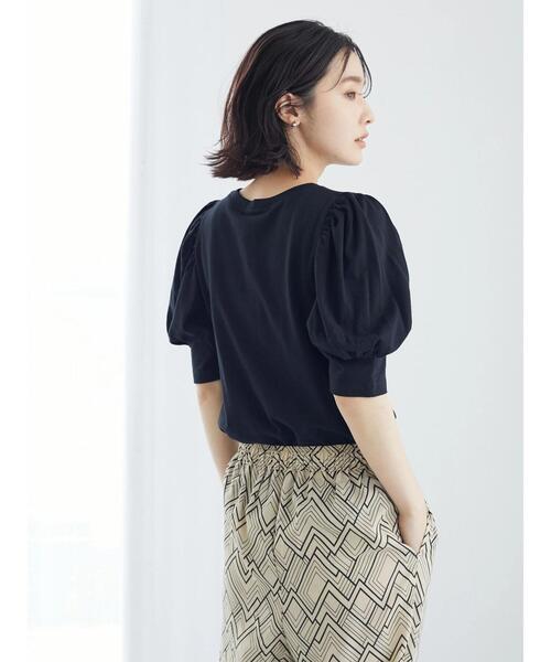 Green Parks(グリーンパークス)の「・SUGAR SPOON ボリュームスリーブTシャツ(Tシャツ/カットソー・レディース・ブラック/オフホワイト/サックスブルー/イエロー/グリーン・FREE)」の7枚目の写真