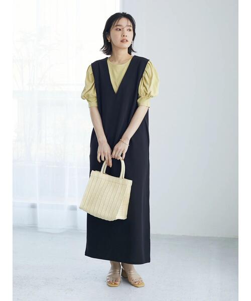 Green Parks(グリーンパークス)の「・SUGAR SPOON ボリュームスリーブTシャツ(Tシャツ/カットソー・レディース・ブラック/オフホワイト/サックスブルー/イエロー/グリーン・FREE)」の6枚目の写真