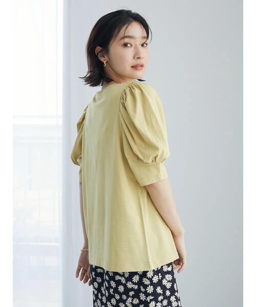 Green Parks(グリーンパークス)の「・SUGAR SPOON ボリュームスリーブTシャツ(Tシャツ/カットソー・レディース・ブラック/オフホワイト/サックスブルー/イエロー/グリーン・FREE)」の17枚目の写真