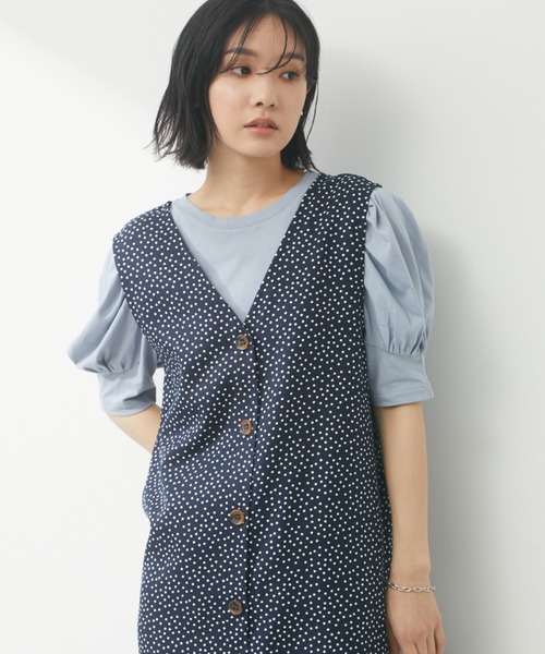 Green Parks(グリーンパークス)の「・SUGAR SPOON ボリュームスリーブTシャツ(Tシャツ/カットソー・レディース・ブラック/オフホワイト/サックスブルー/イエロー/グリーン・FREE)」の1枚目の写真